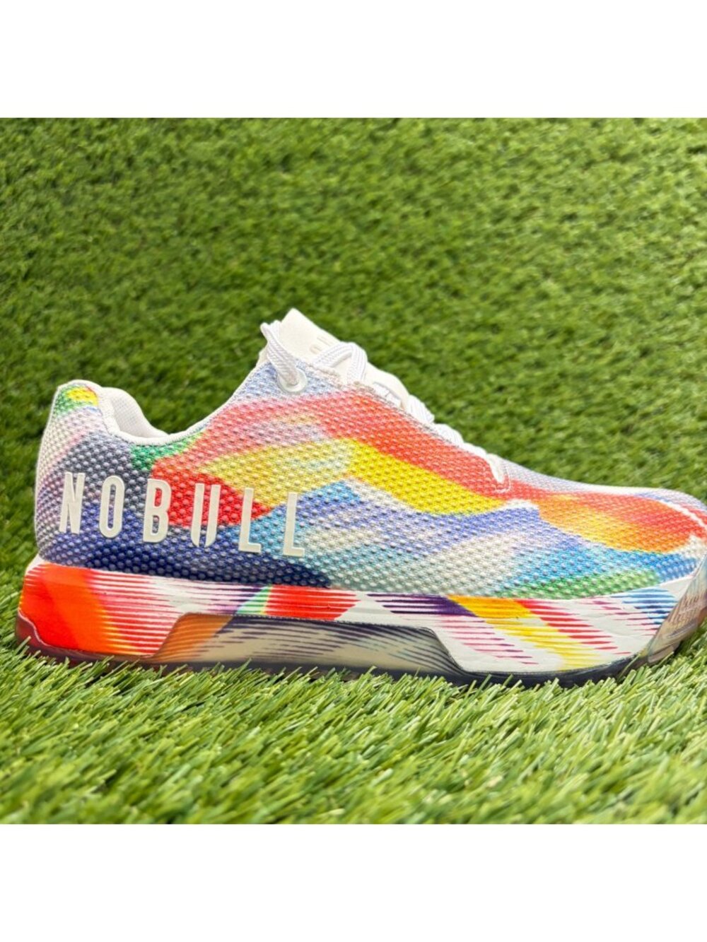 Nobull Journey Pride Moves Womens Size 7 White Orange Training Shoes Sneakers